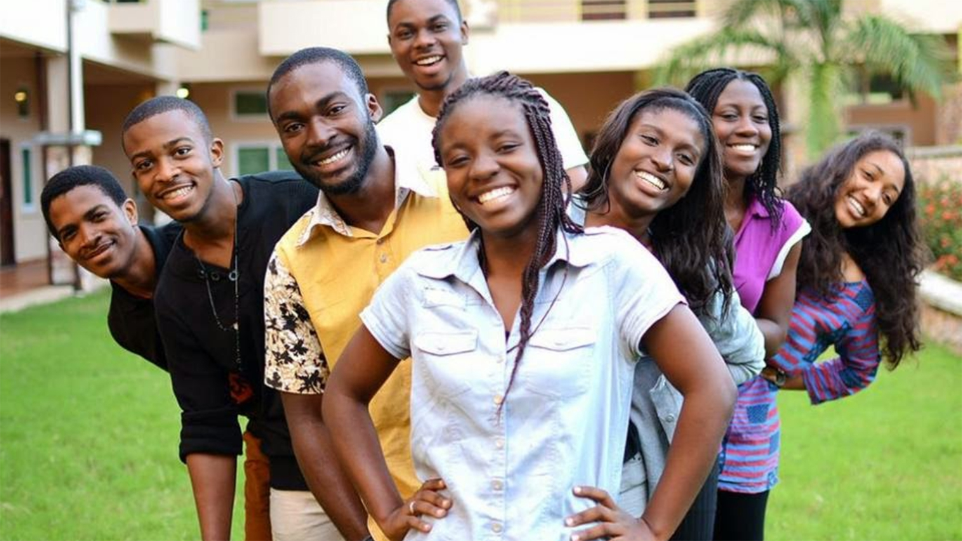 Group of smiling young people
